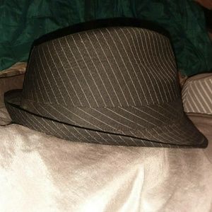 Black pinstripe fedora